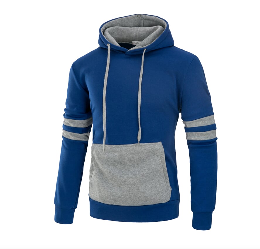 Mens Pullover Hoodie with Stripes