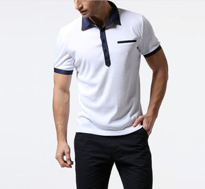 Mens Short Sleeve Contrast Polo Shirt