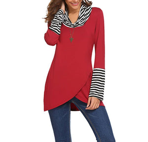 Womens Cowl Neck Casual Long Sleeve Top