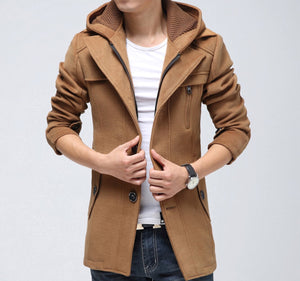 Mens Coat with Detachable Hood