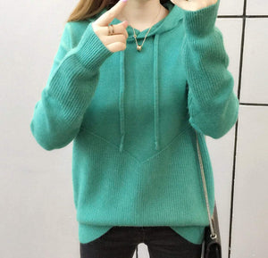 Womens Knit Sweater with Hood