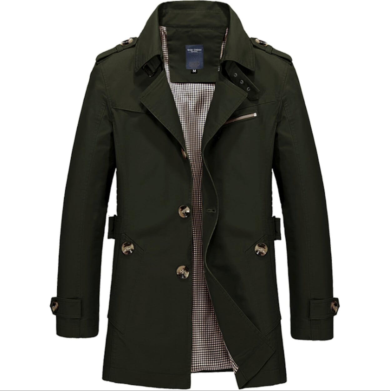 Mens Medium Length Trench Coat