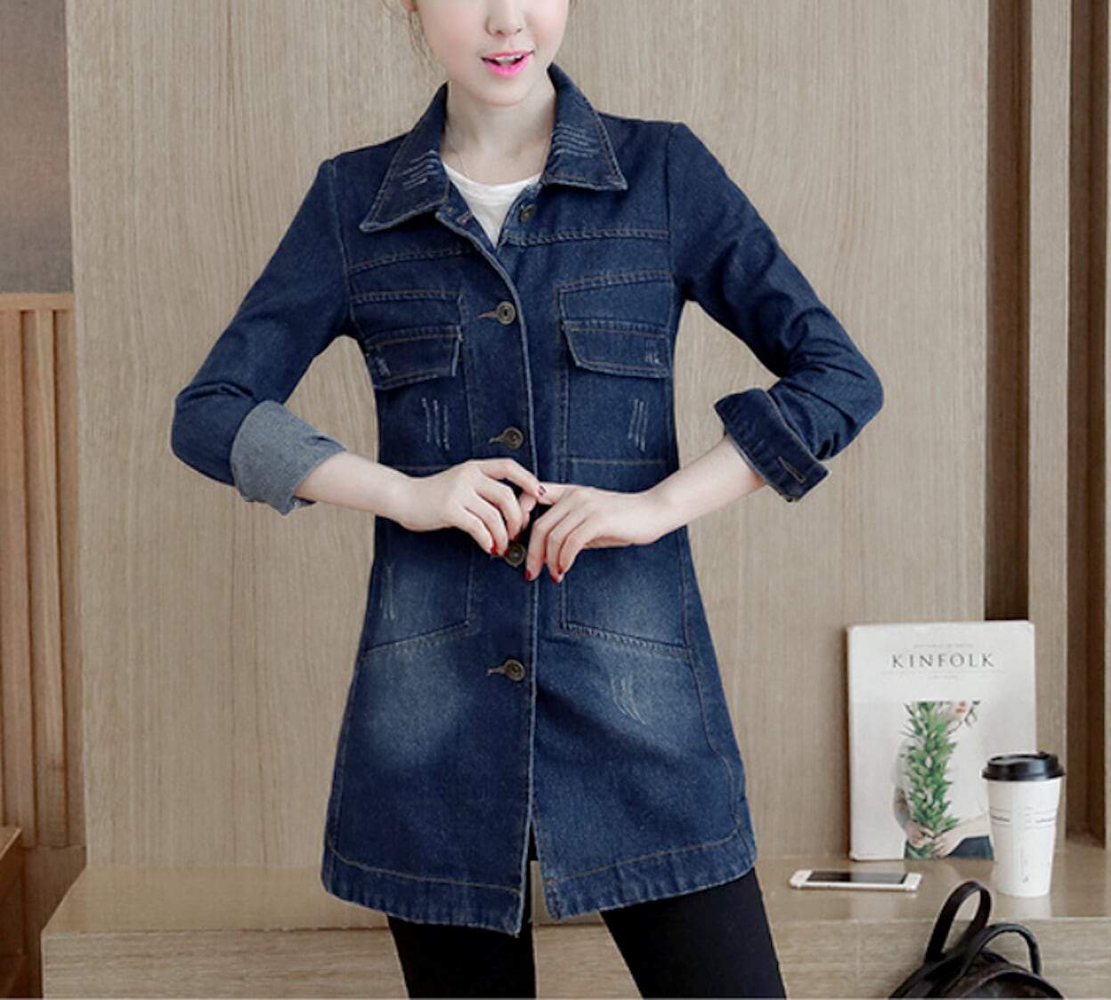 Womens Longer Length Denim Jacket