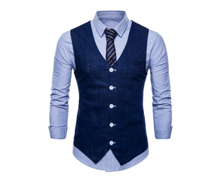 Mens Linen Vest