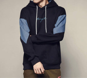 Mens Two Color Hoodie With Pocket