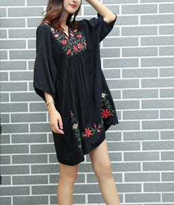 Womens Floral Embroidered Dress