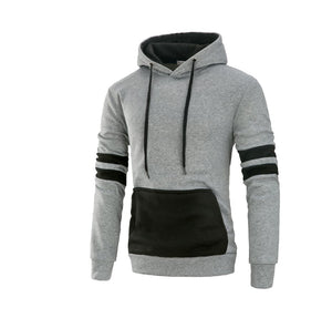 Mens Pullover Hoodie with Stripes