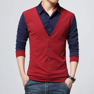 Mens Shirt with Attached Vest